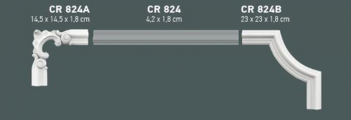 Brau din poliuretan, Grand Decor CR 824, 4.2cmx1.8cmx200cm [2]