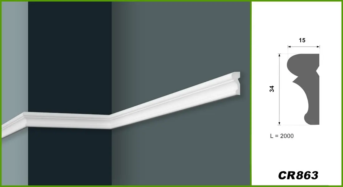 Brau din poliuretan, Grand Decor CR 863, 3.4cmx1.5cmx200cm [3]