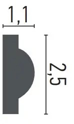 Brau din poliuretan, Grand Decor CR 875, 2.5cmx1.1cmx200cm [2]