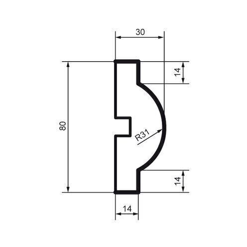 Brâu pentru exterior, MC 103, 8cm x 3cm x 200cm [2]