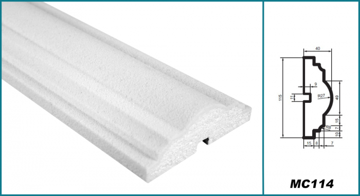 Brâu pentru exterior, MC 114, 11.5cm x 4cm x 200cm [5]