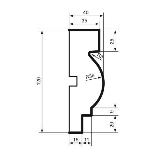 Brâu pentru exterior, MC 115, 12cm x 4cm x 200cm [2]