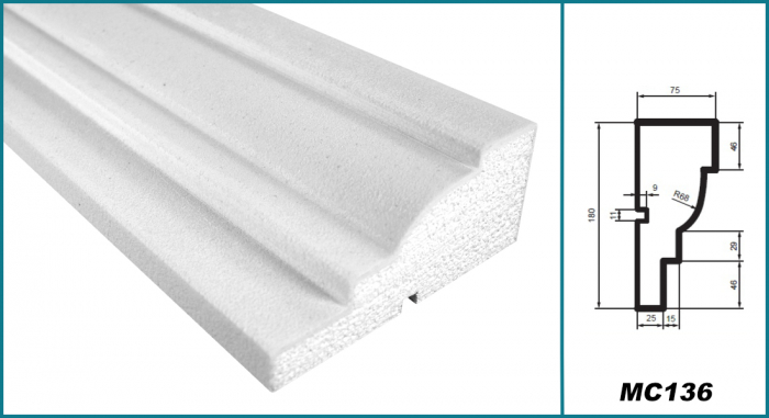 Brâu pentru exterior, MC 136, 18cm x 7.5cm x 200cm [5]