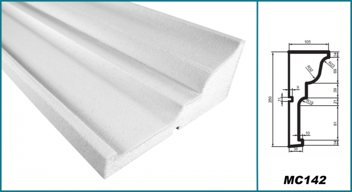 Brâu pentru exterior, MC 142, 25cm x 10.5cm x 200cm [5]