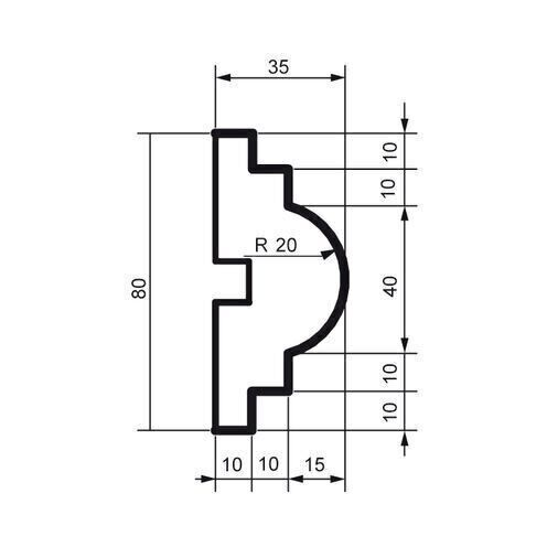Brâu pentru exterior, MC 149, 8cm x 3.5cm x 200cm [2]
