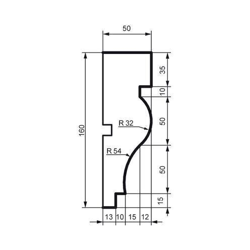Brâu pentru exterior, MC 166, 16cm x 5cm x 200cm [2]