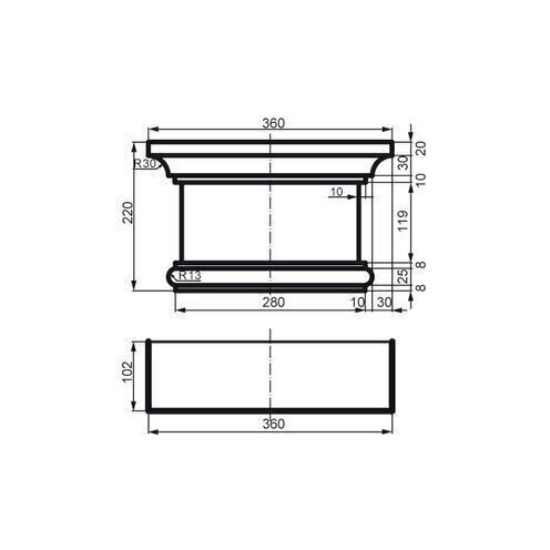 Capitel/baza pentru pilastru, PC 110, 22cmx 36cm x 10.2cm [3]