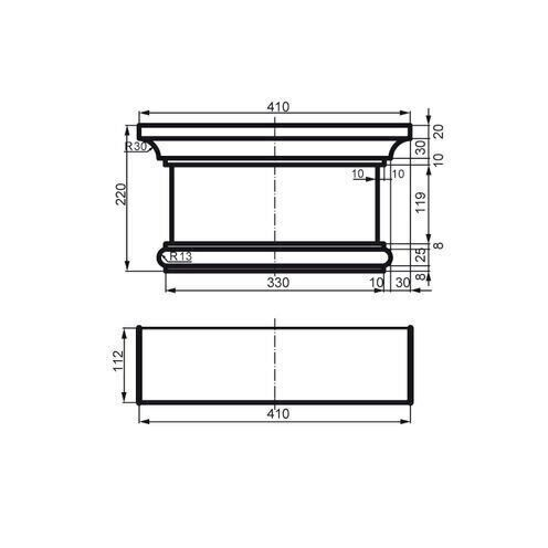 Capitel/baza pentru pilastru, PC 111, 41cmx 22cm x 11.2cm [3]