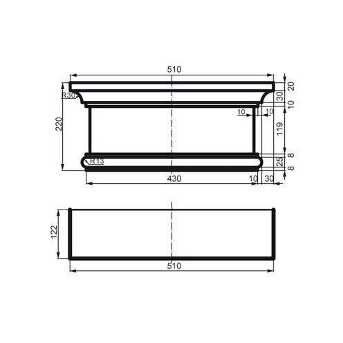 Capitel/baza pentru pilastru, PC 111, 41cmx 22cm x 11.2cm [6]