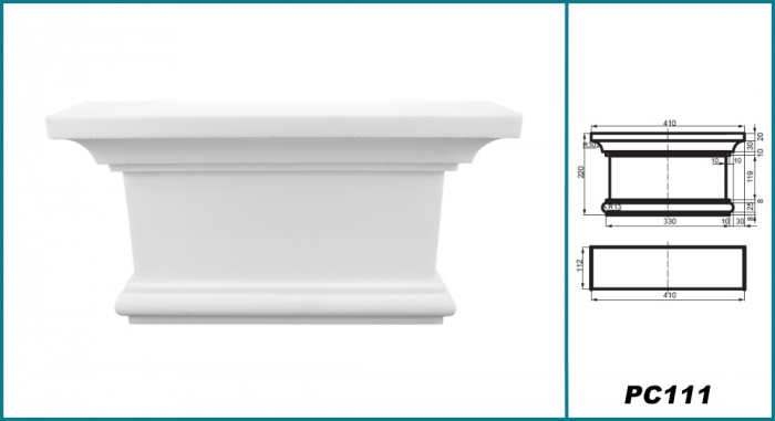 Capitel/baza pentru pilastru, PC 111, 41cmx 22cm x 11.2cm [2]