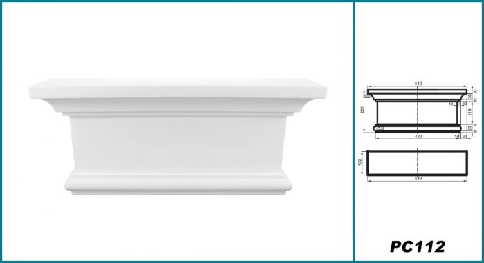 Capitel/baza pentru pilastru, PC 111, 41cmx 22cm x 11.2cm [5]