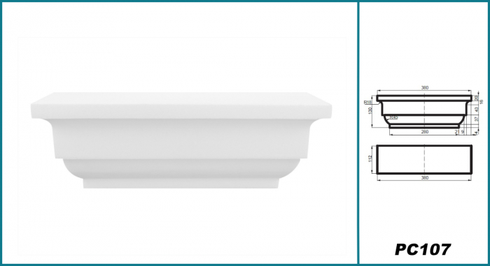 Capitel pilastru, PC 107, 38cm x 13cm x 11.2cm [2]