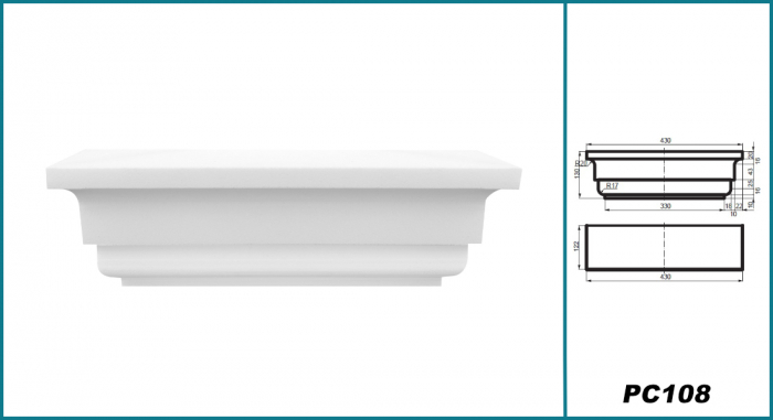 Capitel pilastru, PC 108, 43cm x 13cm x 12.2cm [2]
