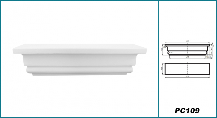 Capitel pilastru, PC 109, 53.5cm x 13cm x 13.5cm [2]