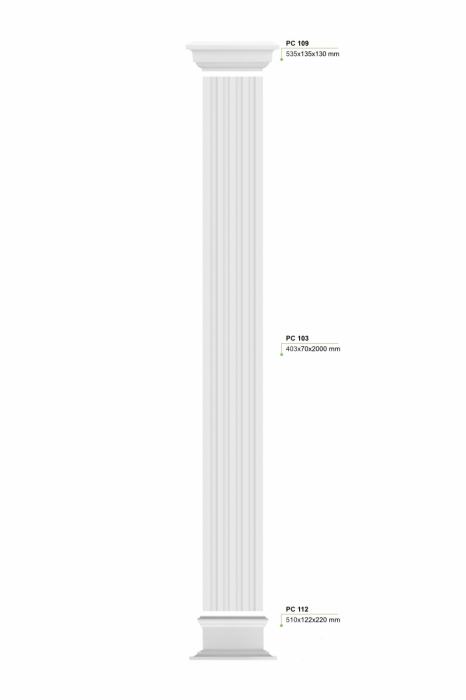 Capitel pilastru, PC 109, 53.5cm x 13cm x 13.5cm [7]