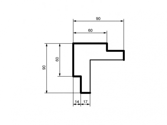 Coltar pentru exterior (fatada) HC 202 , 9cm x 9cmx 200cm [2]