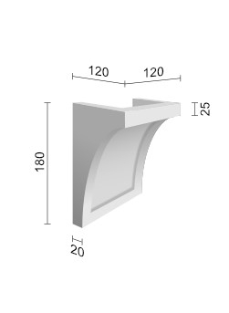 Consolă decorativă rustică EQ 026 12cmх12cm - culoare alba [2]