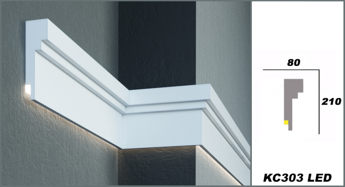 Cornișă de exterior, KC 303 LED, 8cm x 21cm x 200cm [4]