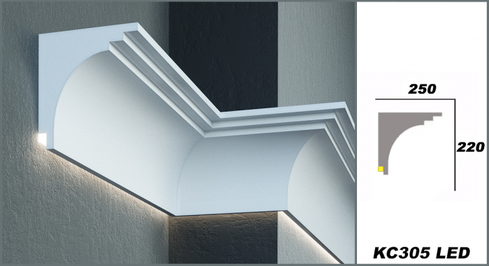 Cornișă de exterior, KC 305 LED, 25cm x 22cm x 200cm [5]
