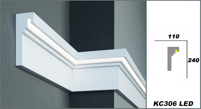 Cornișă de exterior, KC 306 LED, 11cm x 24cm x 200cm [5]