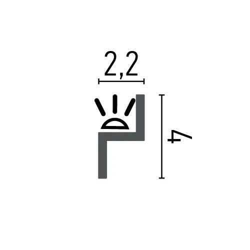 Cornisa decorativa din HDP, KH 902, 4cmx2.2cmx200cm [3]