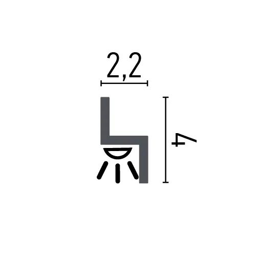 Cornisa decorativa din HDP, KH 902, 4cmx2.2cmx200cm [6]