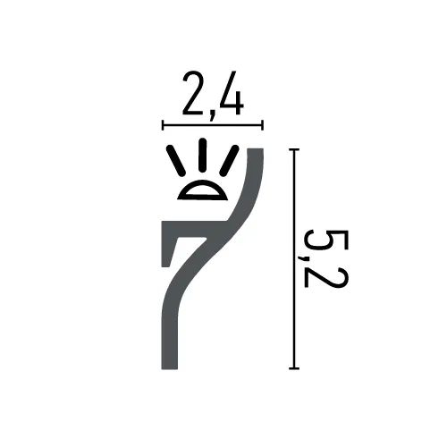 Cornisa decorativa din HDP, KH 906, 5.2cmx2.4cmx200cm [3]