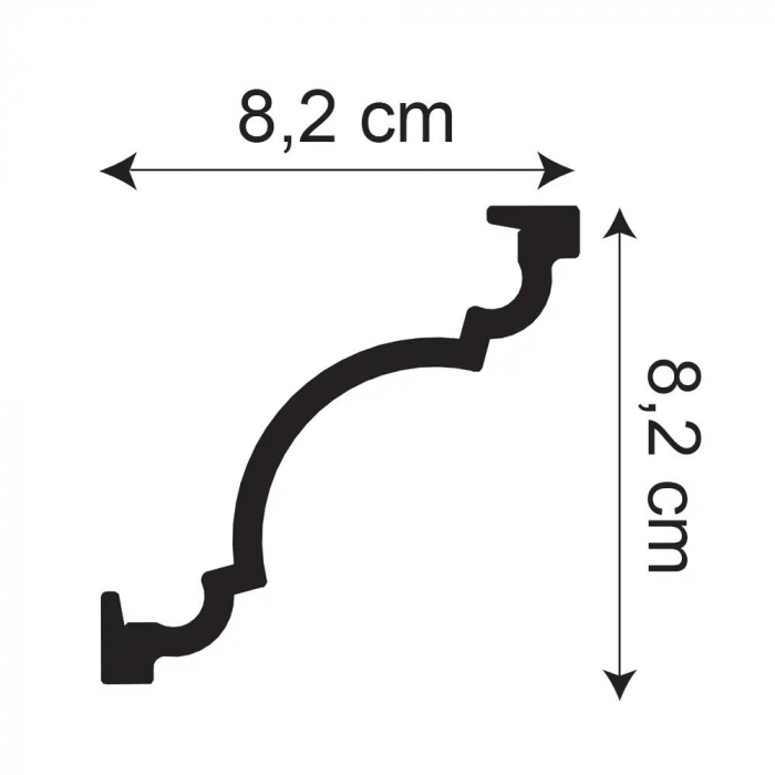 Cornisa decorativa din HDP, KH 911, 8.2cmx8.2cmx200cm [3]