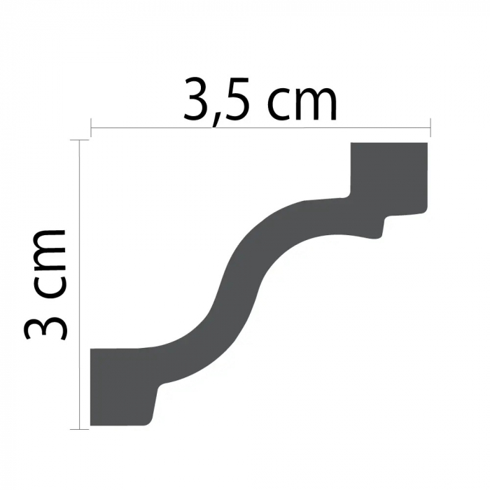 Cornisa decorativa din HDP, KH 913, 3cmx3.5cmx200cm [3]