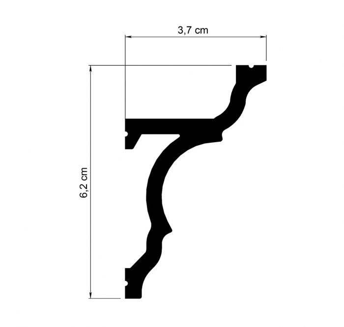 Cornisa decorativa din HDP, KH 916 6.2cmx3.7cmx200cm [5]