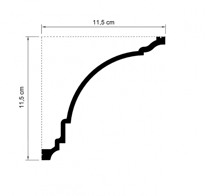 Cornisa decorativa din HDP, KH 920 11.5cmx11.5cmx200cm [4]