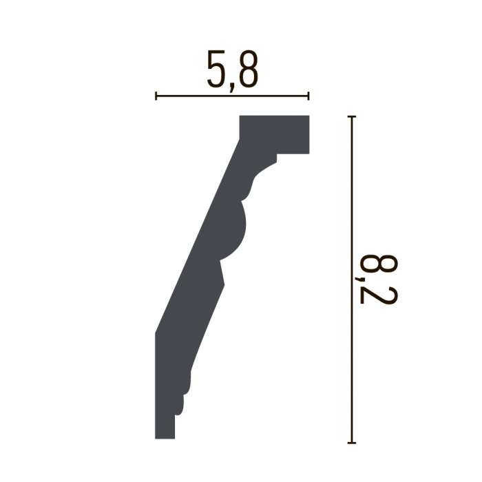 Cornisa din poliuretan,Grand Decor, C 908, 8.5cmx5.6cmx200cm [2]