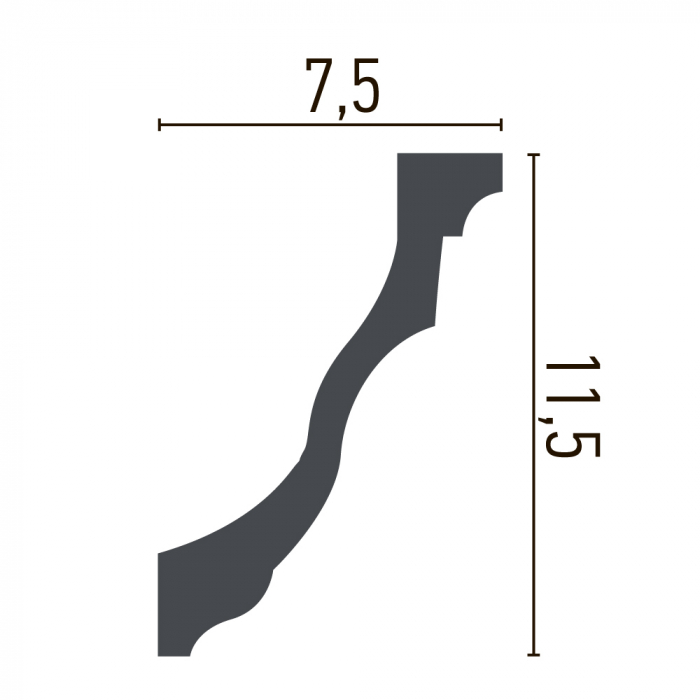 Cornisa din poliuretan,Grand Decor, C 921, 11.4cmx8cmx200cm [2]