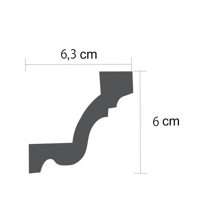 Cornisa din poliuretan,Grand Decor, P 834, 6.3cmx6cmx200cm [2]