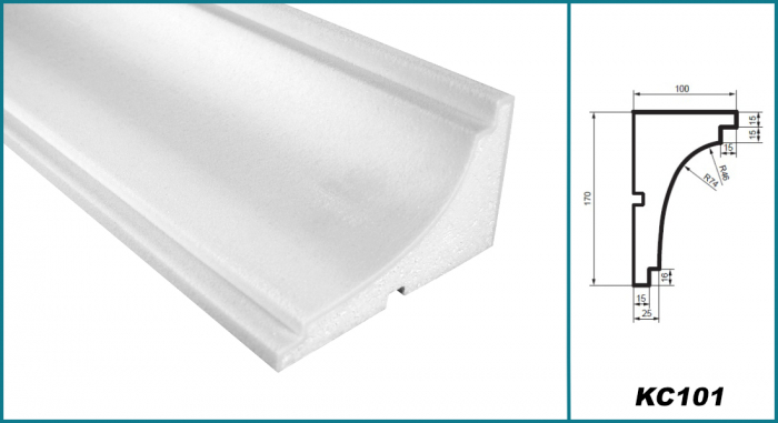 Cornișă pentru exterior, KC 101, 17cm x 10cm x 200cm [5]