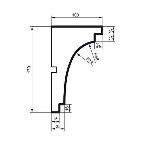 Cornișă pentru exterior, KC 101, 17cm x 10cm x 200cm [2]