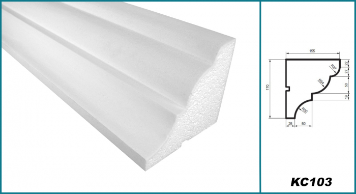 Cornișă pentru exterior, KC 103, 17cm x 15.5cm x 200cm [5]