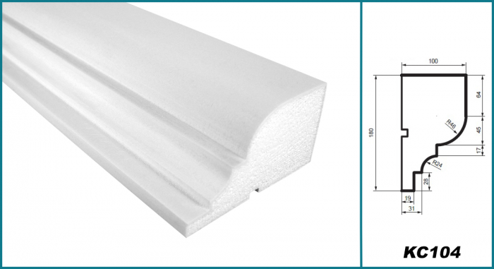 Cornișă pentru exterior, KC 104, 18cm x 10cm x 200cm [5]