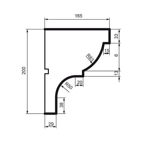 Cornișă pentru exterior, KC 105, 20cm x 16.5cm x 200cm [2]