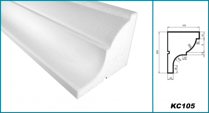 Cornișă pentru exterior, KC 105, 20cm x 16.5cm x 200cm [5]
