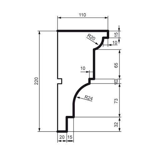 Cornișă pentru exterior, KC 107, 22cm x 11cm x 200cm [2]