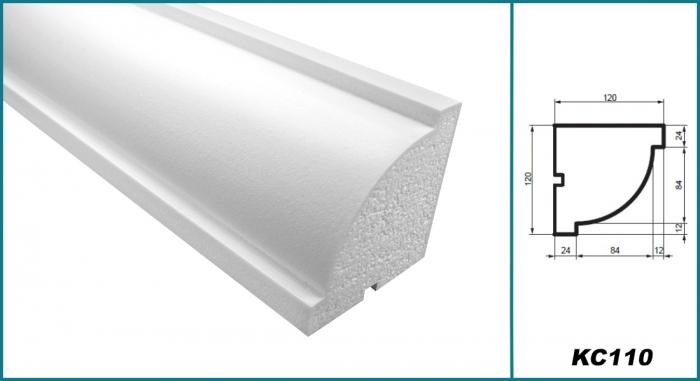 Cornișă pentru exterior, KC 110, 12cm x 12cm x 200cm [5]