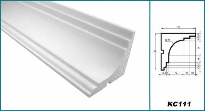 Cornișă pentru exterior, KC 111, 13cm x 12cm x 200cm [5]