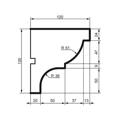 Cornișă pentru exterior, KC 112, 13cm x 12cm x 200cm [2]