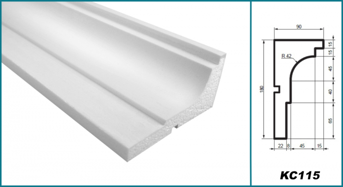 Cornișă pentru exterior, KC 115, 18cm x 9cm x 200cm [5]