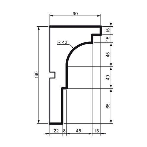 Cornișă pentru exterior, KC 115, 18cm x 9cm x 200cm [2]