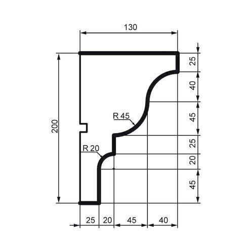 Cornișă pentru exterior, KC 118, 20cm x 13cm x 200cm [2]