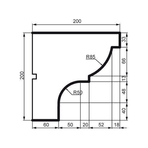 Cornișă pentru exterior, KC 121, 20cm x 20cm x 200cm [2]
