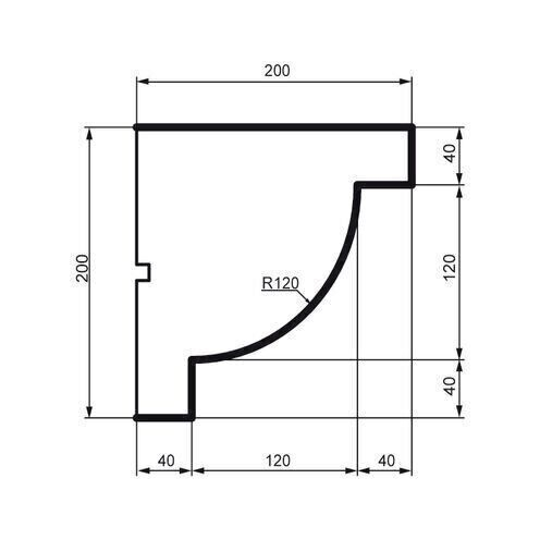 Cornișă pentru exterior, KC 122, 20cm x 20cm x 200cm [2]
