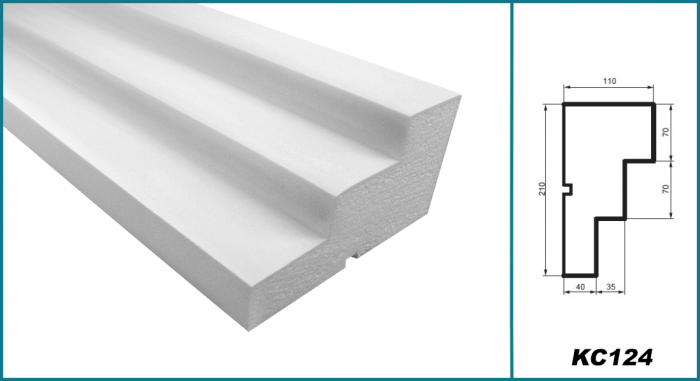 Cornișă pentru exterior, KC 124, 21cm x 11cm x 200cm [5]